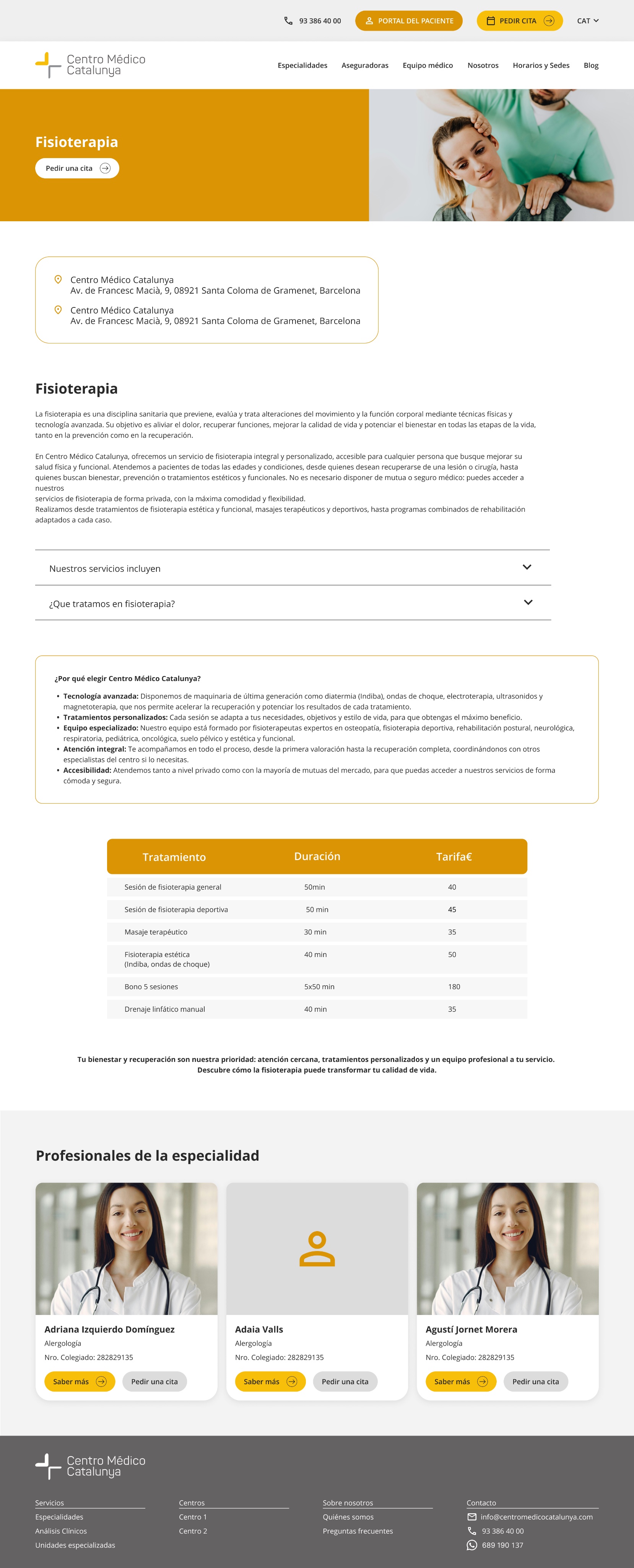 Ficha de especialidad — Centro Médico Catalunya