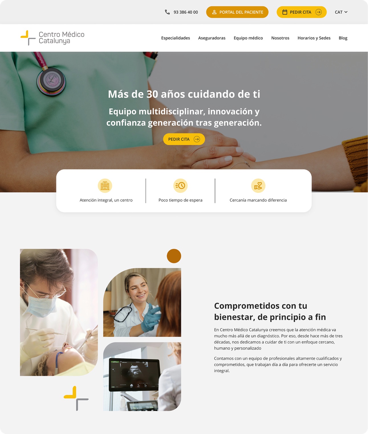 Nueva web de Centro Médico Catalunya (después)