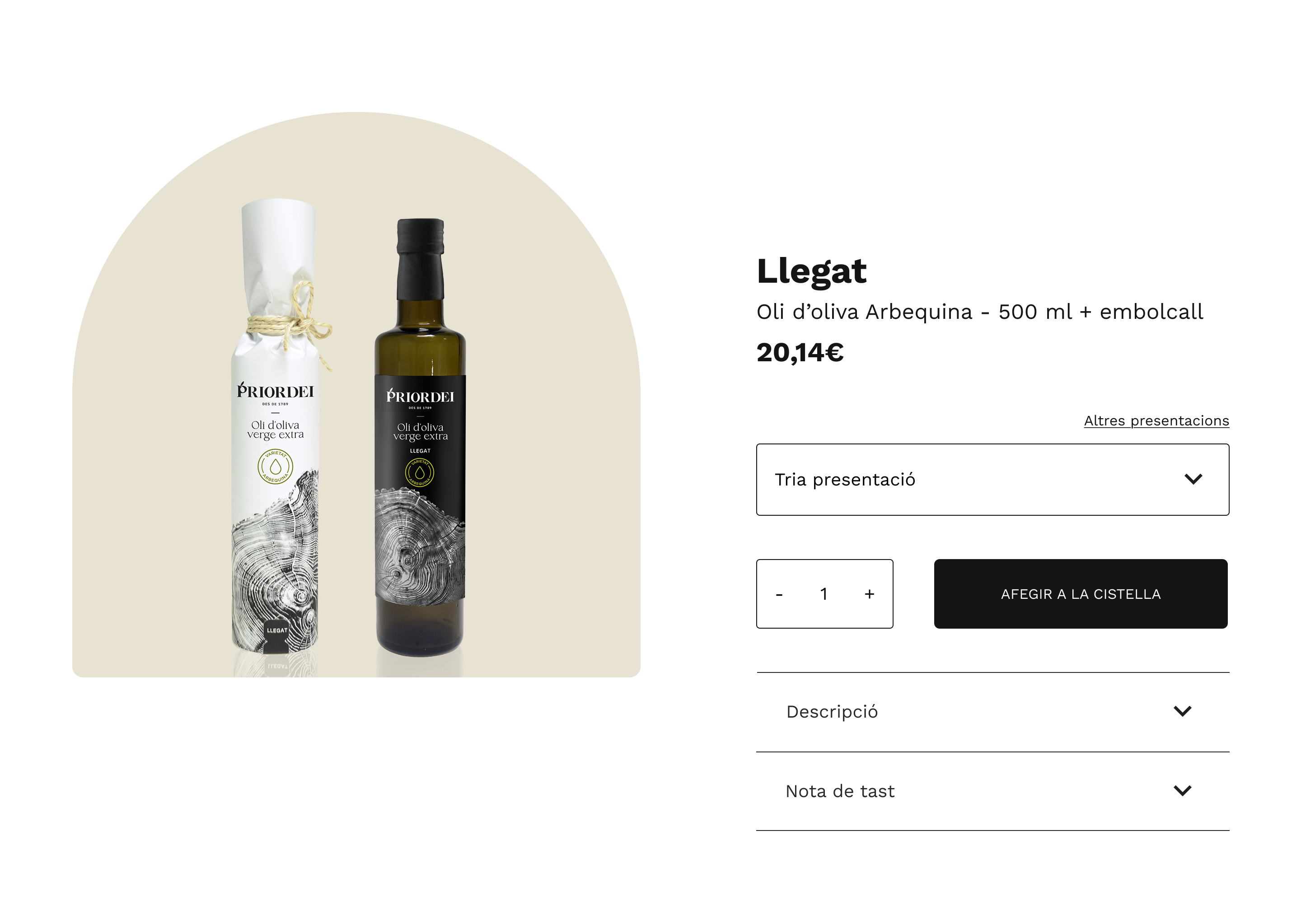 Ficha de producto Priordei — Llegat