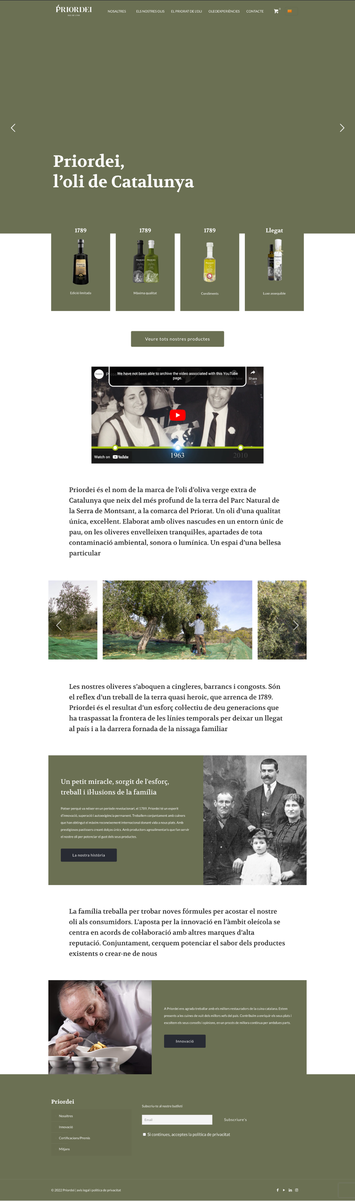 Web antigua de Priordei — parrilla de producto
